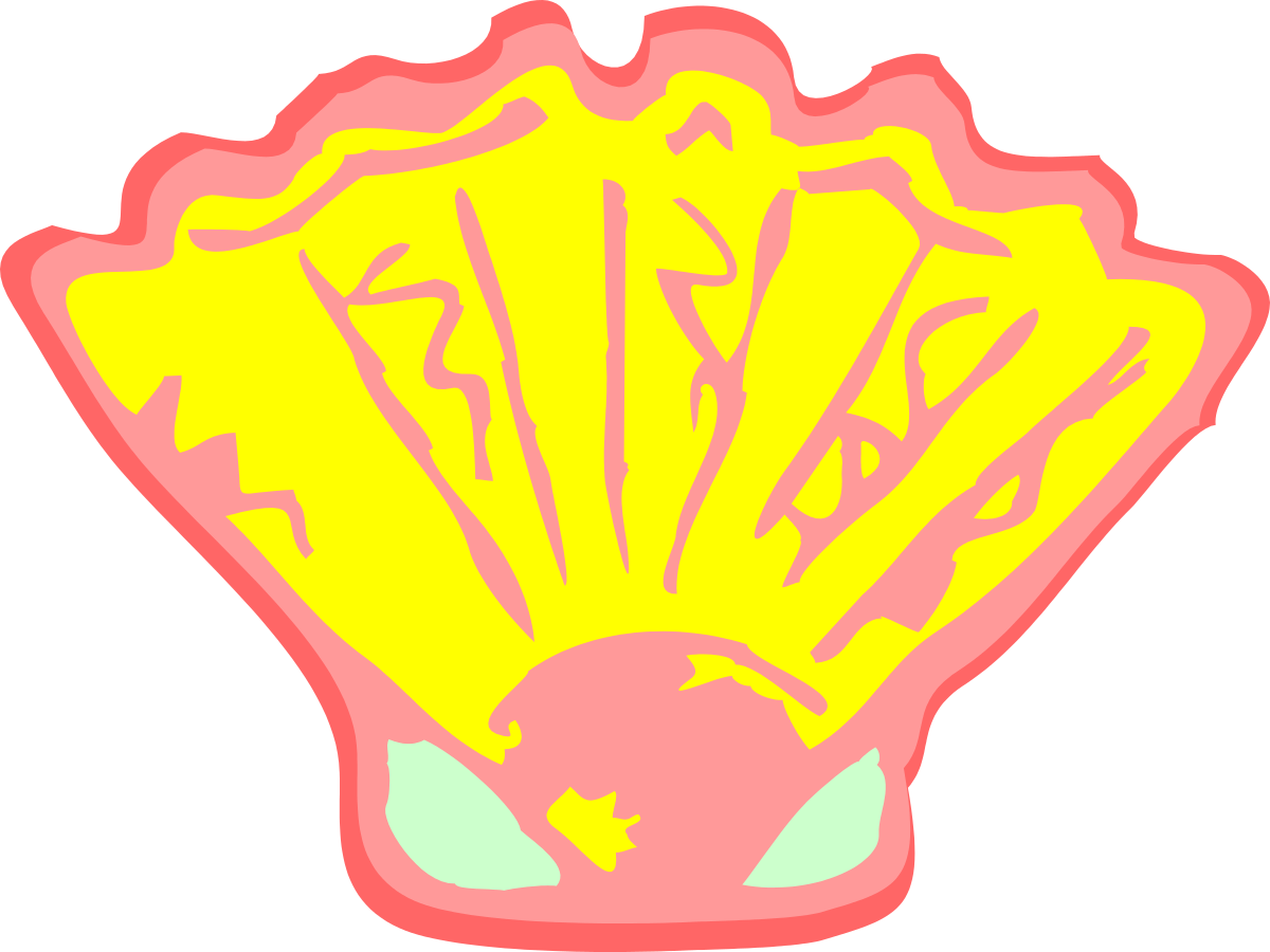 Pink Shell with Yellow and Green Shells Clipart