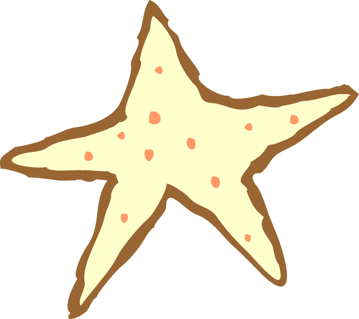 Starfish Clipart with Brown Spots: Perfect for Coastal Themes