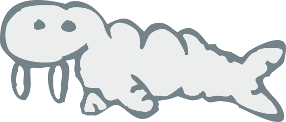 White Caterpillar on Black Background Clipart for Stunning Visuals