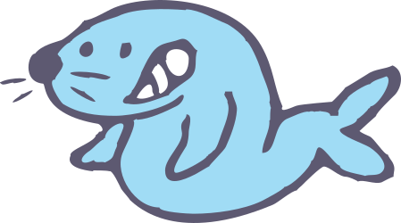Blue Seal Clipart with Black and White Nose - Perfect for Your Projects