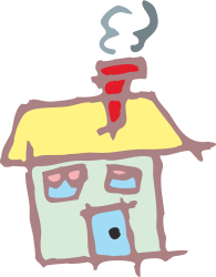 House with Chimney Clipart: Charming and Cozy Home Illustration
