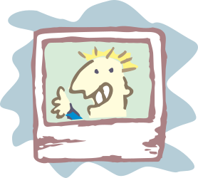 Borders and Frames - Colorful Gi with Blue Nose Clipart