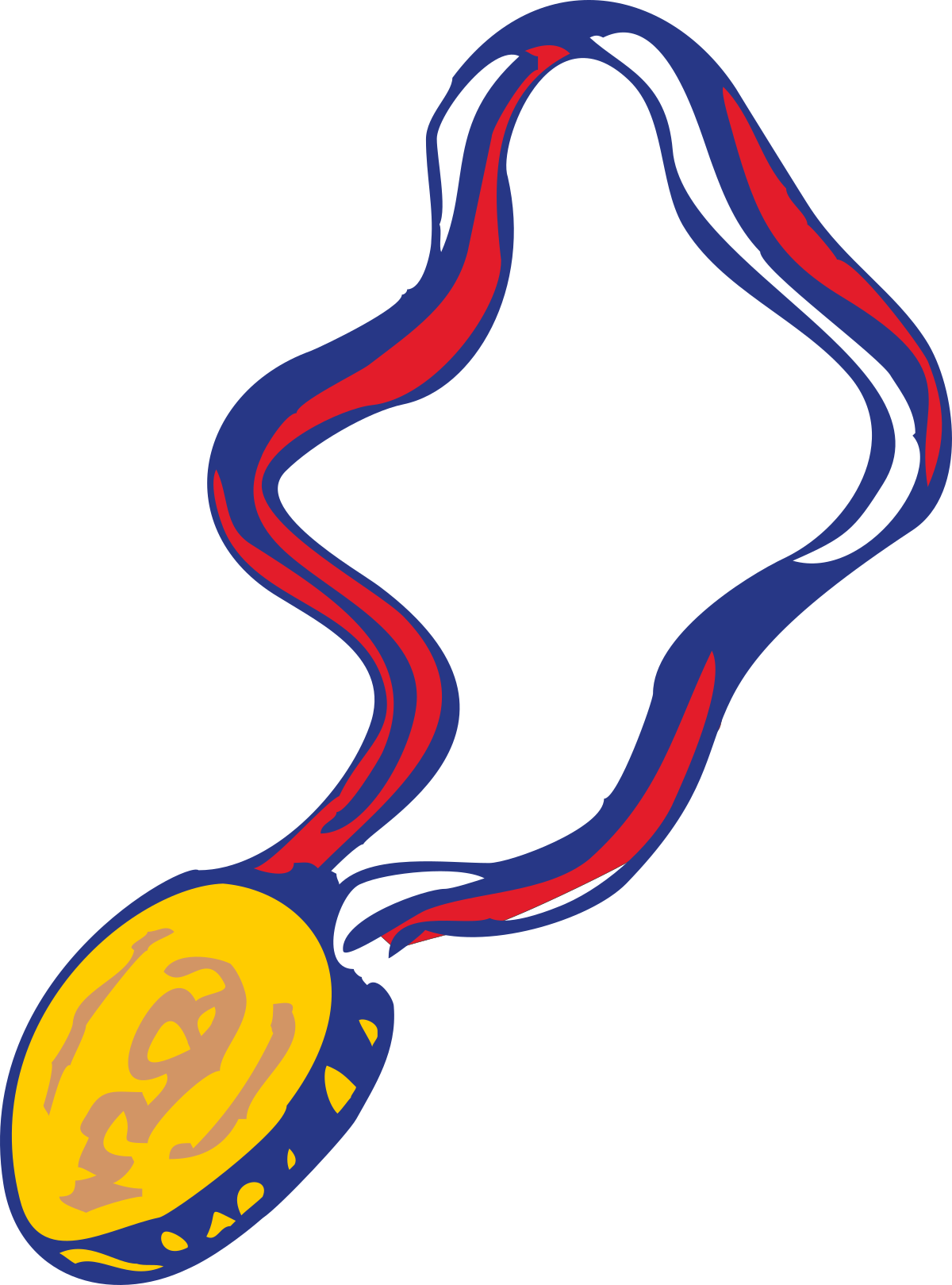 a medal with a red and white ribbon clip art png transparent Medal with Red and White Ribbon Clipart - Perfect for Celebrations