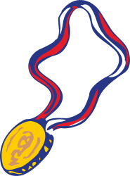 Medal with Red and White Ribbon Clipart - Perfect for Celebrations