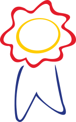 Flower Clipart with Vibrant Red, Yellow, and Blue Center