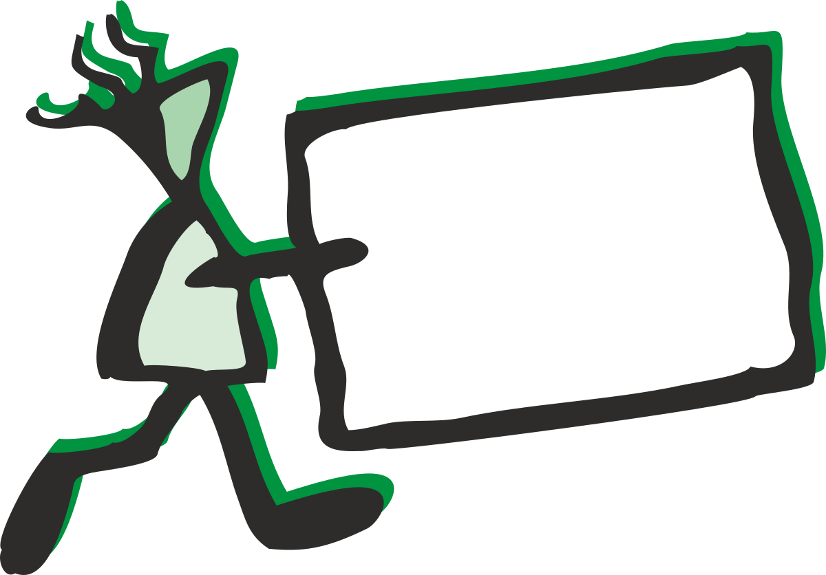 Borders and People Clipart: Individual with a Large White Sign