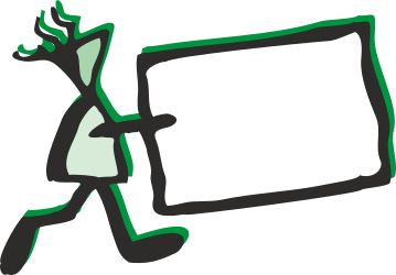 Borders and People Clipart: Individual with a Large White Sign