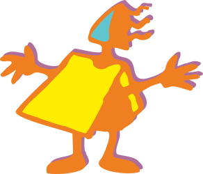 Colorful Borders with Cartoon Characters in Yellow Dress and Blue Hat Clipart