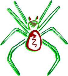 Green Spider with Red Heart Clipart for Unique Illustrations