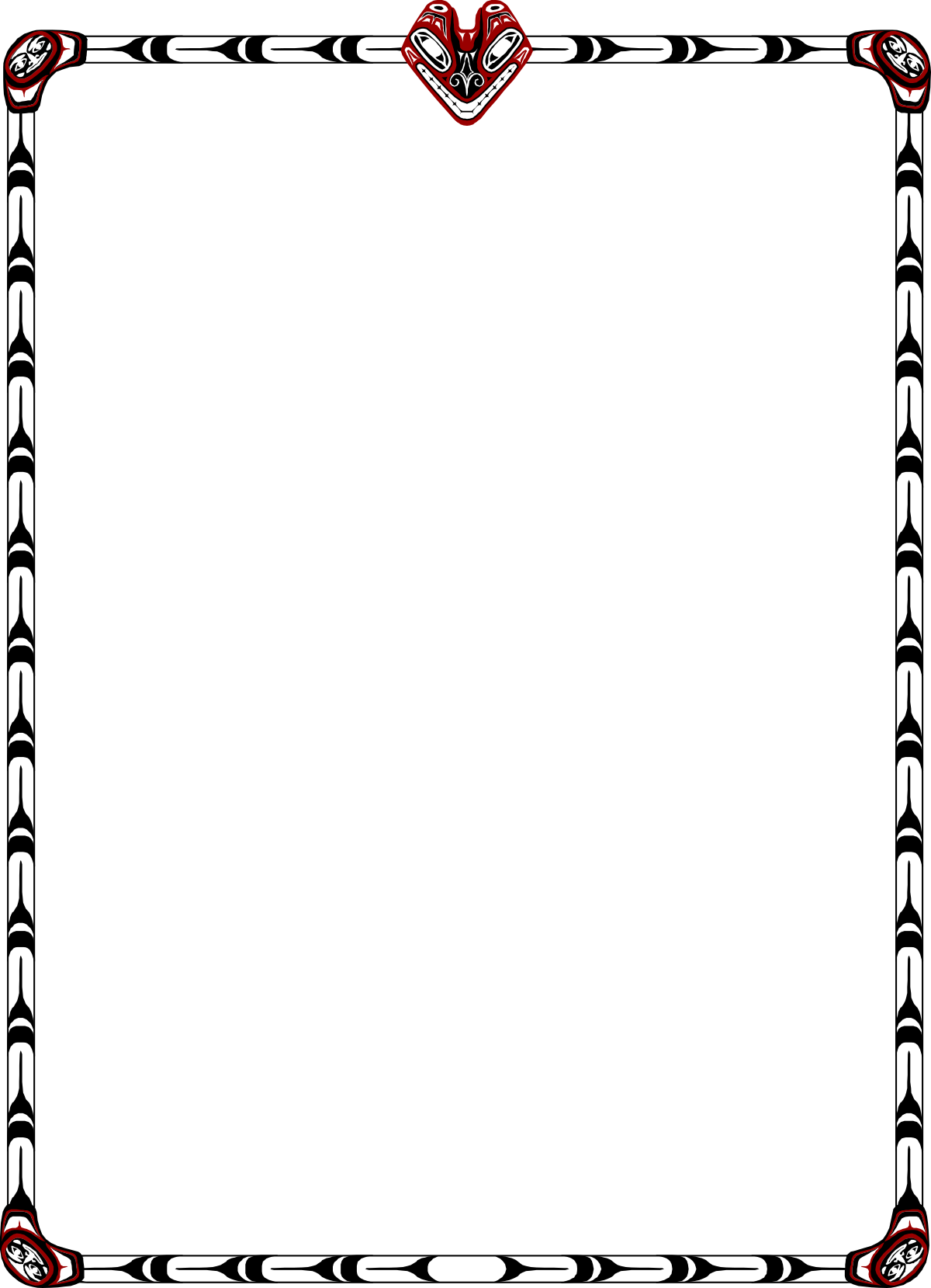 Black and Red Patterned Frame Clipart - Elegant Borders and Decorative Frames
