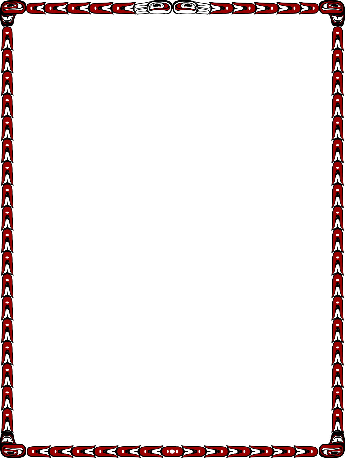 Red and Black Frame with Arrows - Stylish Borders Clipart
