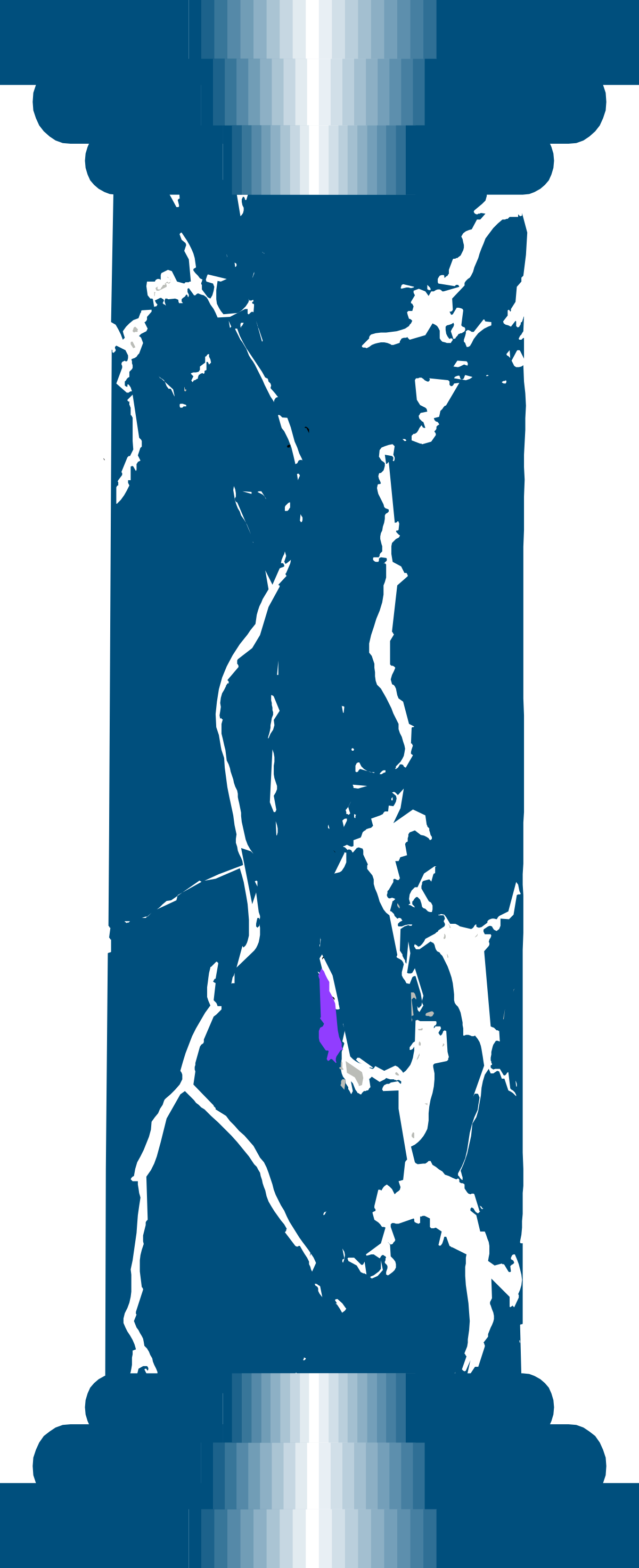 Blue and White Map with Purple Dot - Perfect Clipart for Navigation and Mapping Needs