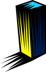 Blue and Yellow Box Clipart on a Black Background