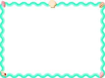 Green Seashell Frame Clipart - Vibrant Coastal Border for Creative Projects