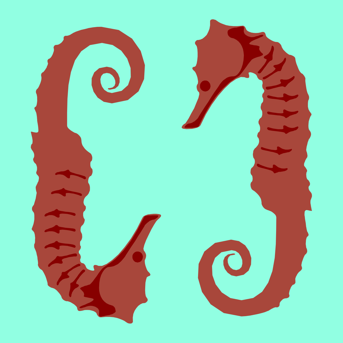 Seahorse Silhouette Against Blue Background - Stunning Clipart Visuals