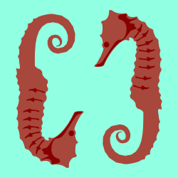 Seahorse Silhouette Against Blue Background - Stunning Clipart Visuals