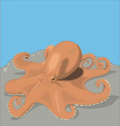 Octopus on the Ground: Whimsical Clipart Illustration