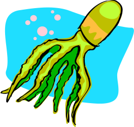 Green and Yellow Hand Clipart on Blue Background