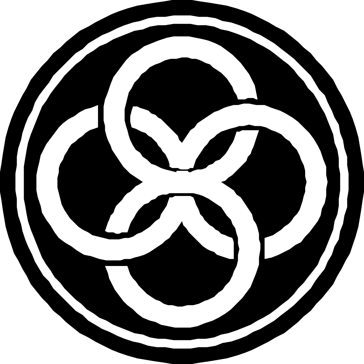White Bio Symbol on Black Background - High-Quality Clipart