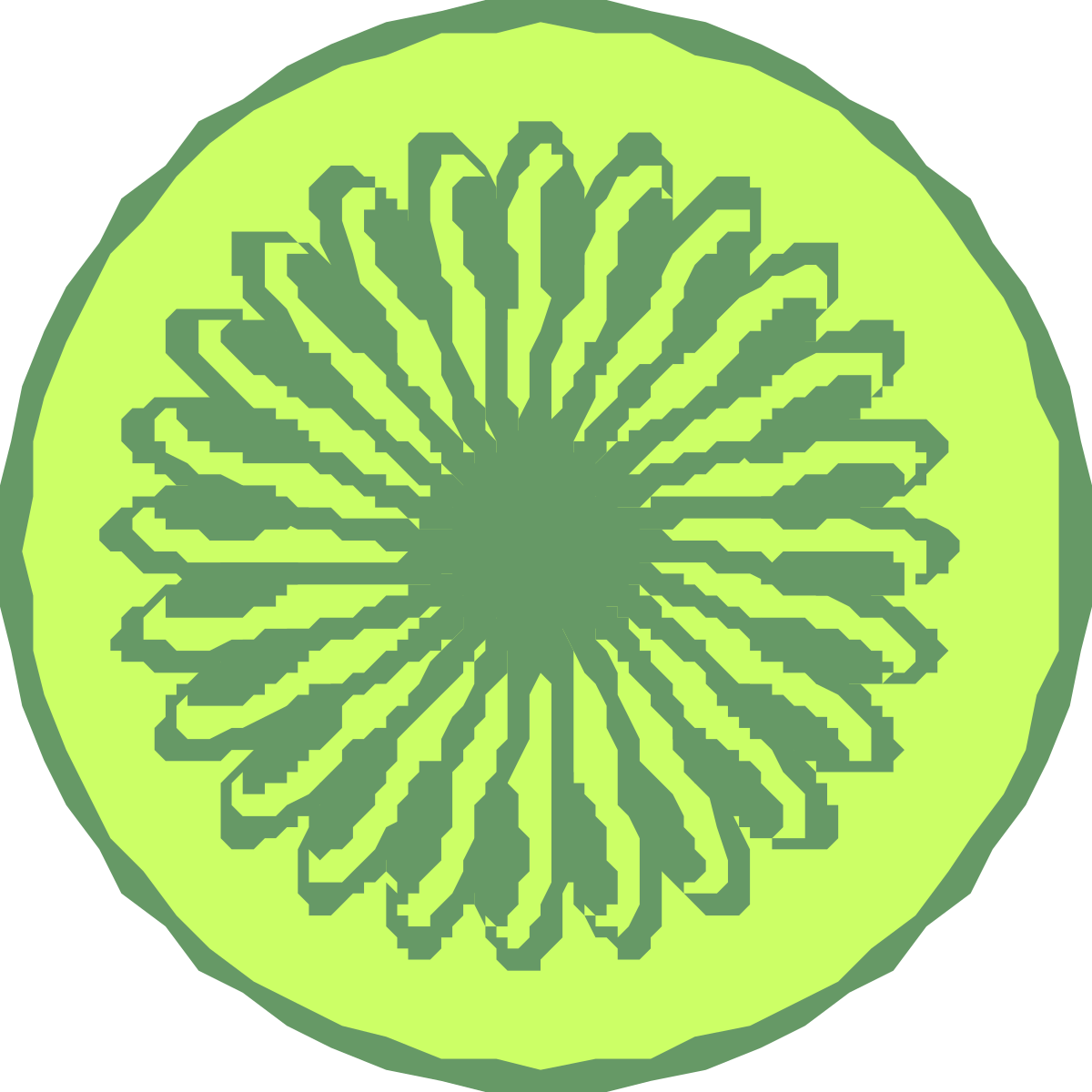 Green Circle with Black and White Pattern Clipart: Unique Geometric Design