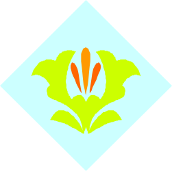 Flower Clipart: Vibrant Green and Yellow Diamond Shape Design