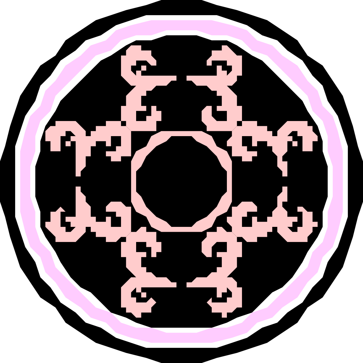 Circular Pattern with Pink Center - Vibrant Clipart Designs