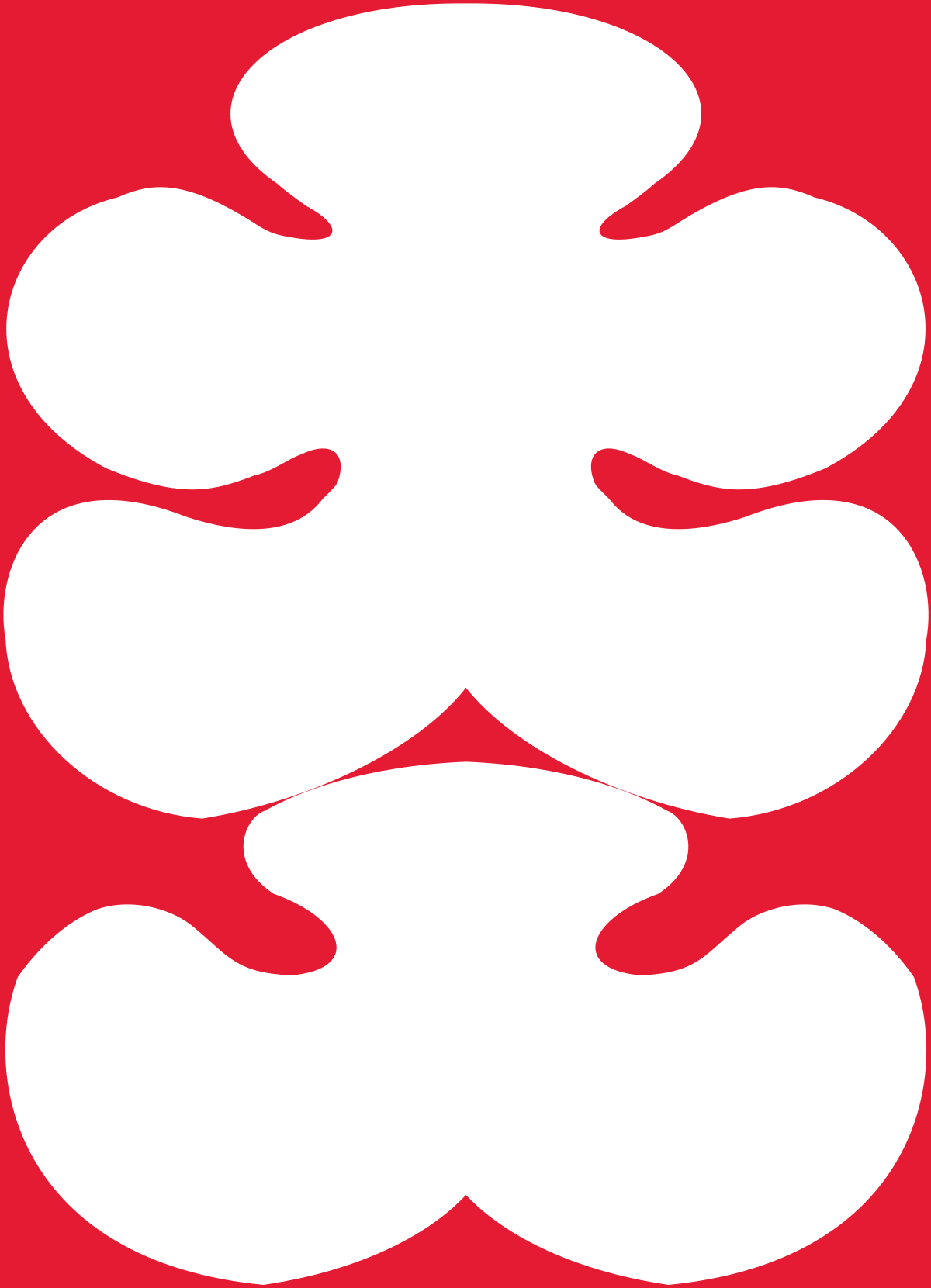 Red and White Poster with Charming Cloud Clipart