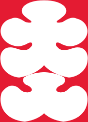 Red and White Poster with Charming Cloud Clipart