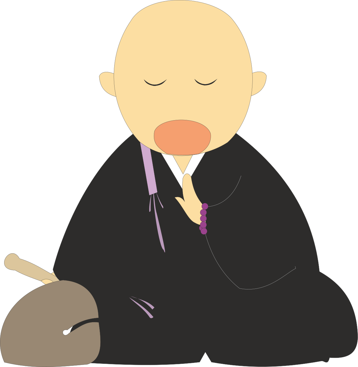Man in Suit and Tie Sitting on Ground Clipart - Elegant Business Illustration