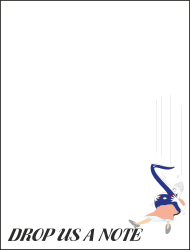 Borders and Frames: Elegant Old Note Clipart with Woman in Blue Dress