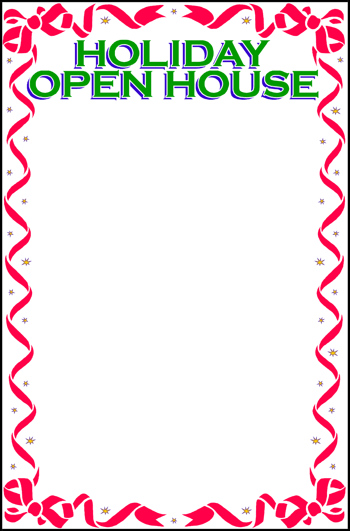 free printable holiday open house templates clip art png transparent Holiday Open House Templates Clipart - Free Printable Borders and Frames