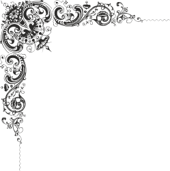 Elegant Black and White Floral Borders with Swirls Clipart