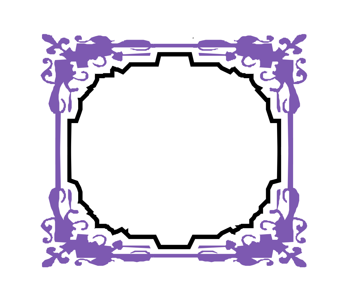 Purple Floral Frame Clipart - Elegant Ornate Borders for Creative Projects