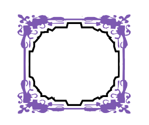Purple Floral Frame Clipart - Elegant Ornate Borders for Creative Projects