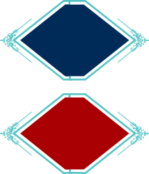 Diamond Shaped Signs: Red and Blue Clipart for Creative Borders