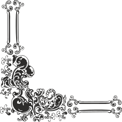 Floral Borders and Corners Clipart - Ornate Black and White Frame Design