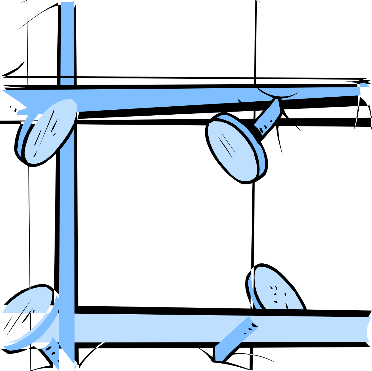 Blue and White Ceiling Clipart - Elegant Borders and Miscellaneous Designs