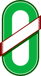 Green and White Sign with Red Stripe - Oval Clipart Design