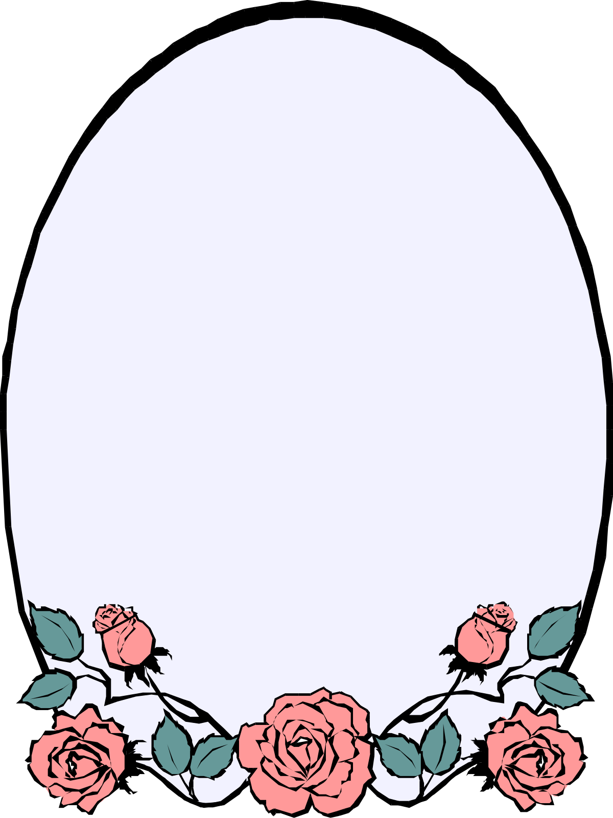 a rose frame with a white circle clip art png transparent Elegant Oval Rose Frame with White Circle for Clipart Design