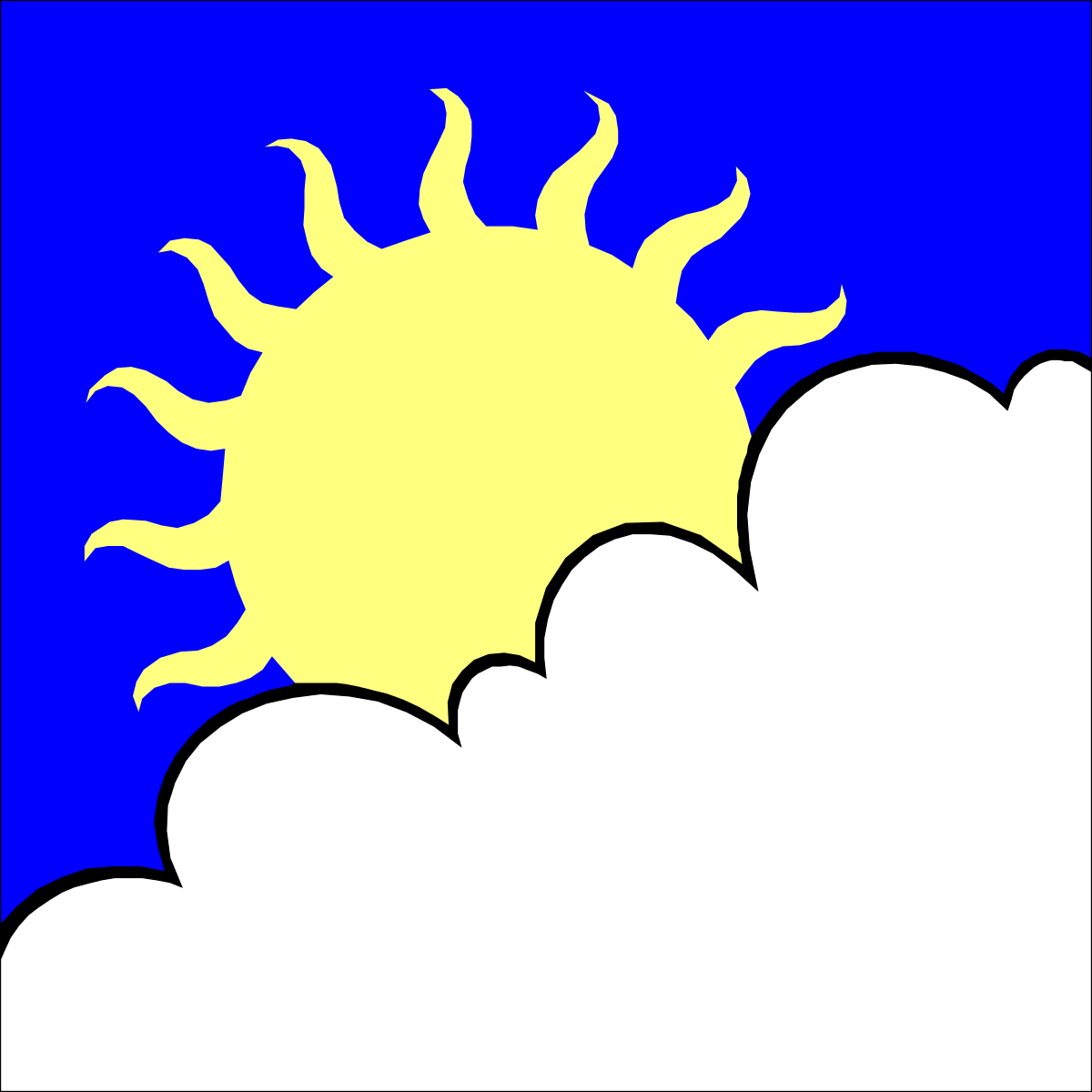 Sun in the Sky with Clouds - Perfect Clipart for Every Project