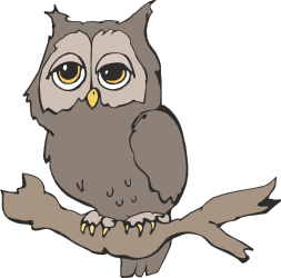 Owl on a Branch Clipart - Majestic Wildlife Illustration
