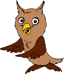 Owl with Yellow Beak and Brown Feathers - Stunning Clipart for Nature Lovers