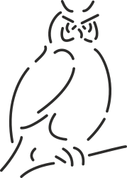 Owl Sitting on a Branch - Charming Nature Clipart