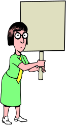 Frames and Borders Clipart: Woman Holding a Blank Sign