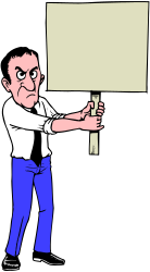 Blank Sign Clipart: A Man Holding a Sign with Customizable Space
