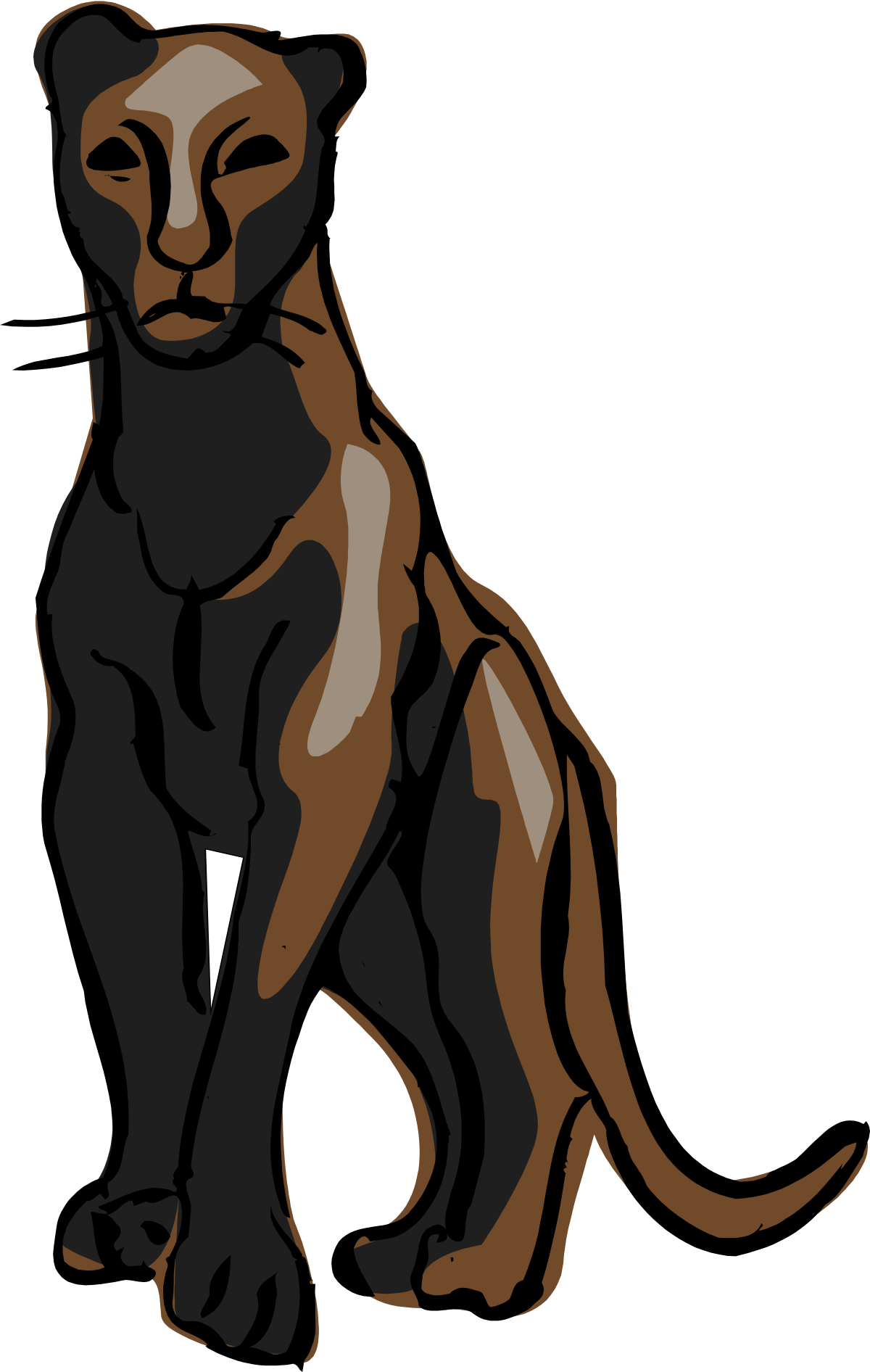 Cat Sitting on Ground Clipart - Adorable Feline Artwork