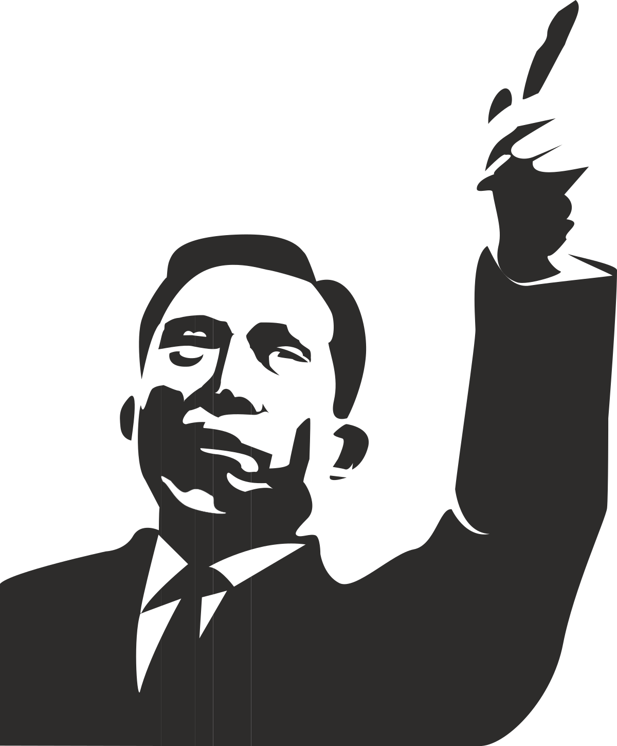Businessman in Suit and Tie Waving Clipart - Professional Greeting Vector