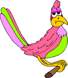 Bird with Pink and Green Beak Clipart for Creative Projects