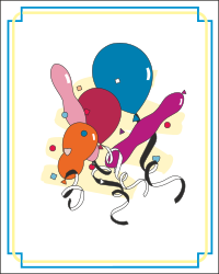 Balloons Borders for Holiday Party Clipart - Festive 3G Graphics