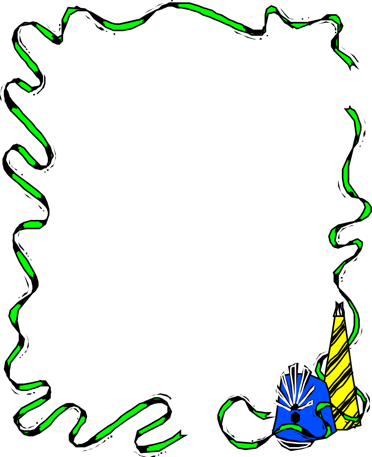 a black background with a green and yellow border clip art png transparent Black Background with Green and Yellow Border Clipart for Parties